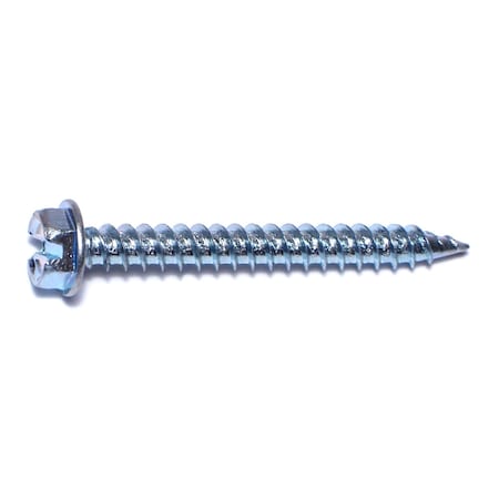 Buildright Sheet Metal Screw, #8 x 1-1/2 in, Zinc Plated Steel Flange Hex Head 250 PK 07695